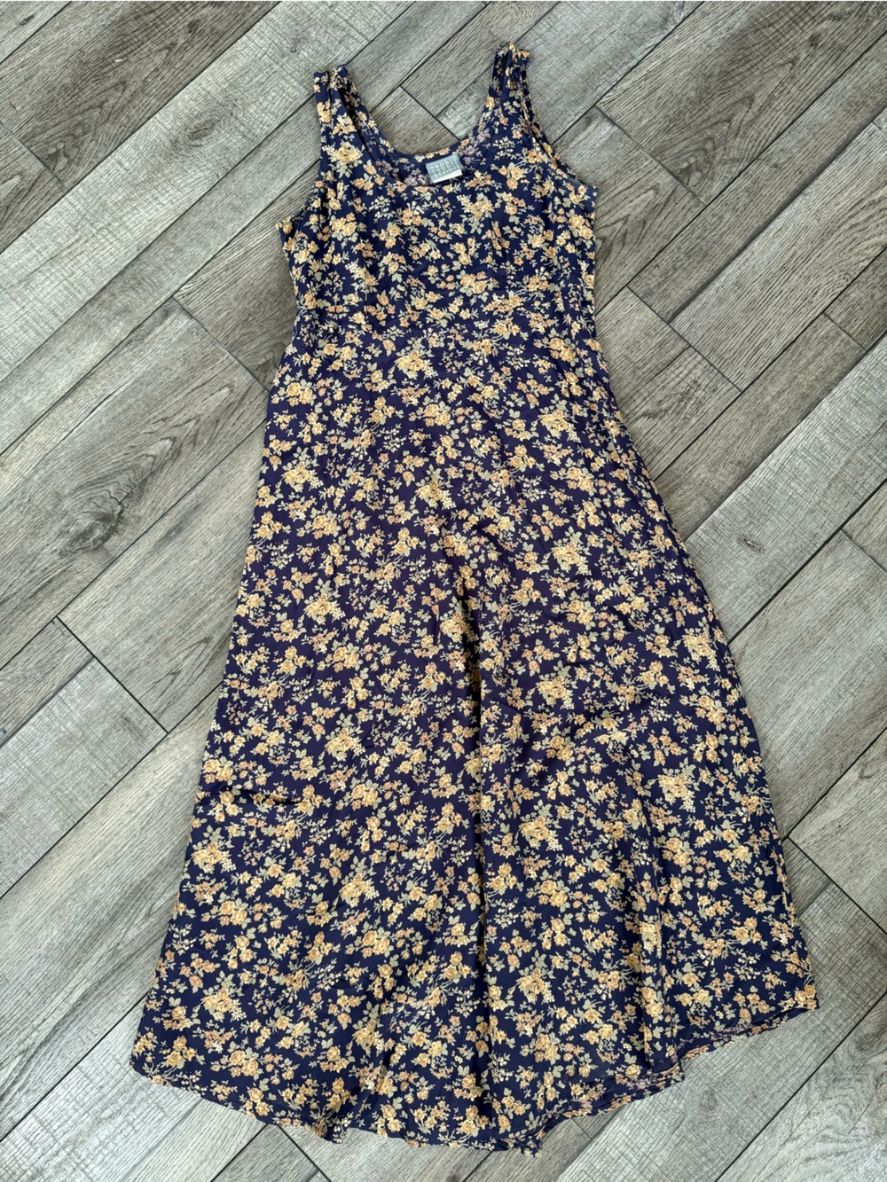 Rabbit Rabbit Rabbit Navy Maxi Dress with Yellow Floral Print
